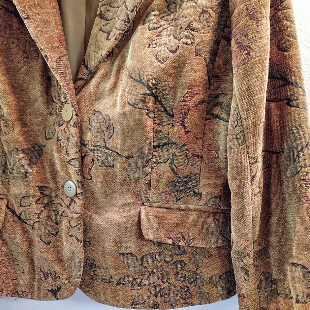 Tapestry Blazer by Grace Elements Soft Comfy 14 Women Rayon/Poly/Cotton Blend